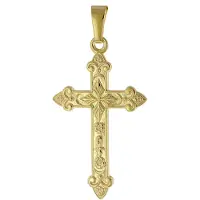 Trendor 51916 Kreuz-Anhänger Gold 585 (14 Karat) 32 x 16 mm