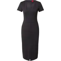 HUGO Slim-Fit Midikleid aus Stretch-Gewebe mit V-Ausschnitt Grösse 34