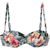 LASCANA Bikini-Oberteil in Schwarz/ Bunt - 38B-Cup