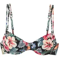 LASCANA Bikini-Oberteil in Schwarz/ Bunt - 40E-Cup