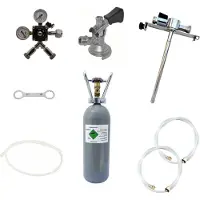 Ich-zapfe Zubehörpaket 4 mit 2,0 kg CO2 für 2 leitige Zapfanlagen mit 1 * Kombi Fitting und 1 * 5 L Adapter