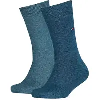 Tommy Hilfiger Socken - 2er-Pack - Basic - Blau Meliert/Navy - - 23/26 - Socken