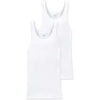 Schiesser Unterhemden 205172 Essentials DR Herren White (2er-Set)-L