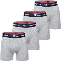 Champion Boxershorts "Boxershort 4er Pack", Herren, Gr. S, grau (hellgrau meliert), Obermaterial: 95% Baumwolle CO. 5% Elasthan EL., Unterhosen Boxershorts