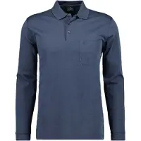 Ragman Poloshirt "Poloshirt Soft Knit Polo Knopf Langarm", Herren, Gr. XXL, blau, Obermaterial: 70% Baumwolle CO. 30% Polyester PES., Shirts Poloshirt