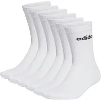 Adidas Kurzsocken ORIGINALS "Socken Linear Crew Cushioned 6er Pack", Damen, Gr. 40-42, weiß, Obermaterial: 75% Baumwolle CO. 22% Polyester PES. 2% Elasthan EL. 1% Nylon NY., Socken Kurzsocken