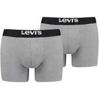 Levi's Herren Boxershorts, 2er Pack - Solid Basic Boxer Brief Organic, Logobund