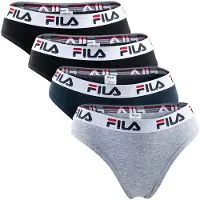 FILA Damen Brazilian Slip - 4er Pack, Logo-Bund, Cotton Stretch, einfarbig