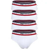 FILA Herren Slip, 4er Pack - Briefs, Logobund, Cotton Stretch, einfarbig