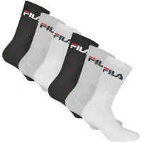 FILA Unisex Socken, 6er Pack - Crew Socks, Frottee, Tennis, Sport (2x 3 Paar)