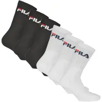 FILA Unisex Socken, 6er Pack - Crew Socks, Frottee, Tennis, Sport (2x 3 Paar)