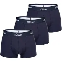 s.Oliver Herren Boxershorts, 3er Pack - Trunks, Hipsters, Baumwoll-Stretch