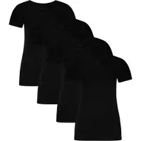 Bamboo Basics Damen T-Shirt KATE, 4er Pack - Unterhemd, Rundhals, Single Jersey