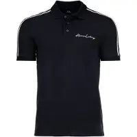Armani Exchange für Herren. 8NZFSGZJ81Z1510 Einfarbiges marineblaues Poloshirt (S), Lässig, Baumwolle, Kurzarm