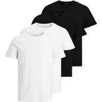 Jack & Jones JACK&JONES Herren T-Shirt, 4er Pack - JACBASIC CREW NECK TEE, Kurzarm, einfarbig, Baumwolle