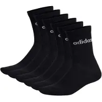 Adidas Unisex Socken, 6er Pack - Linear Crew Cushioned, Logo, gepolstert, einfarbig