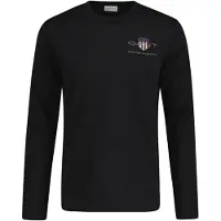 Gant für Herren. 2004058 Medium Archiv Shield T-Shirt schwarz (M), Lässig, Baumwolle, Langarm