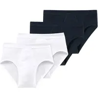Schiesser Herren Slips 4er Pack - Feinripp, Sportslip, Cotton Essentials