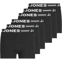 Jack & jones Boxershorts "Boxershort SENSE TRUNKS 6 PACK JNR NOOS 6er Pack", Jungen, Gr. 128, schwarz, Obermaterial: 95% Baumwolle CO. 5% Elasthan EL., Unterhosen Boxershorts