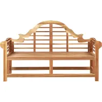 Beliani Gartenbank Hellbraun Akazienholz 196 cm mit Armlehnen und Rückenlehne Rustikal Landhaus Stil 3-Sitzer Holzbank Sitzbank Outdoor Außenbereich