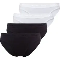 Skiny Slip "Slip 4er Pack", Damen, Gr. 38, schwarz (schwarz, weiß), Obermaterial: 100% Baumwolle CO., Unterhosen Slip