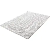 Kleine wolke Badematte "Switch", fußbodenheizungsgeeignet-beidseitig nutzbar, Badteppich, handgefertigt, Wendedesign, geometrisches Muster