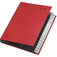 Pagna Pultordner Color 1 - 31, auch für Überformate, numerisch, Polypropylen, rot