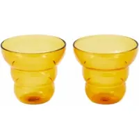 Pols Potten Tumbler Mizu Kiri Yellow (Set von 2 Stück)