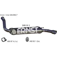 ERNST 315111 Endschalldämpfer für FORD FOCUS III Turnier Auspuff