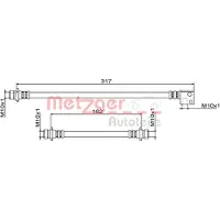 METZGER Bremsschlauch 4111862 Hinterachse links für HONDA