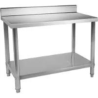 Royal Catering B-Ware Edelstahl-Arbeitstisch - ECO - 100 x 70 cm - 250 kg - Aufkantung - RCAT-100/70-N