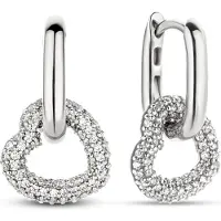 Ti sento Ohrringe - 925er Sterlingsilber The Heart Pendant Creole - Gr. unisize - in Silber - für Damen