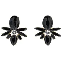 Steuer Modeschmuck Ohrstecker Ohrstecker mit Glassteinen schwarz/gold