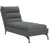 vidaXL Chaiselongue mit Kissen Dunkelgrau Stoff