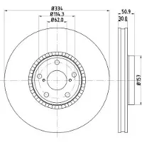 Hella Bremsscheibe LEXUS 8DD 355 112-861 4351622010,4351630020 Bremsscheiben,Scheibenbremsen