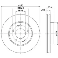 Hella Bremsscheibe [Hersteller-Nr. 8DD355122-271] für Mitsubishi