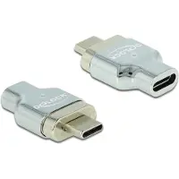 DeLOCK Thunderbolt 3 / USB Type-C (DP Alt Mode) 8K 30 Hz Magnet Adapter Stecker zu Buchse, Thunderbolt 3/ USB C, Thunderbolt 3/ USB C, Silber