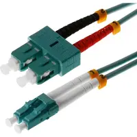 Helos LWL Patchkabel OM3 Duplex 3,0mm LC-SC 50/125µm aqua 2m LSZH