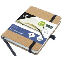 Kangaro Notizbuch Kork, 96 Blatt, DIN A6, liniert PU Hardcover-Einband, 80 g/qm, Papier chamois, mit