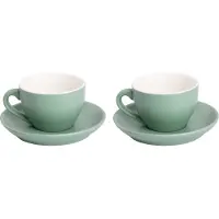 Palmer Cappuccino-Tasse und Untertasse Colors Matt 18 cl 14 cm Grün Porzellan 2 Stück