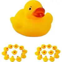 Relaxdays 24 x Badeente 5cm Gelb,Rot