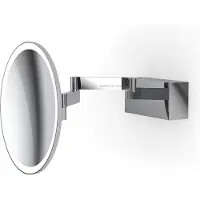 DECOR WALTHER Vision R LED-Kosmetikspiegel chrom 5X, chrom / silber, für Badezimmer, Edelstahl, Modern