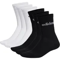 Adidas Unisex Socken, 6er Pack - Linear Crew Cushioned, Logo, gepolstert, einfarbig