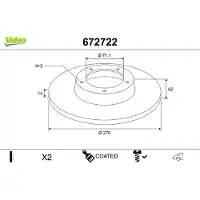 Valeo Bremsscheibe [Hersteller-Nr. 672722] für Citroën