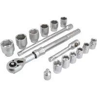 Asta Satra-Satz 6-Kt-Steckschlüssel Mit Teleskop-Ratsche 3/4" 16 El