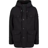 Brandit stylische Herren Jacke Reißverschluss Kapuze mit Baumwolle Schwarz