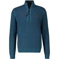 Lerros Strickpullover mit Reißverschlusskragen für Herren in Übergrößen - Rich Blue - 6XL
