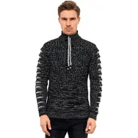 Rusty neal 1/2 Zip Grobstrick Stehkragen-Pullover