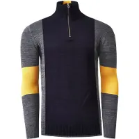 Rusty neal Feinstrick-Pullover im Colorblock-Stil mit Stehkragen