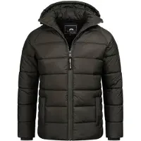 Arctic Seven Herren Steppjacke wind- und wasserabweisende Winterjacke mit Kapuze Dunkelgrau